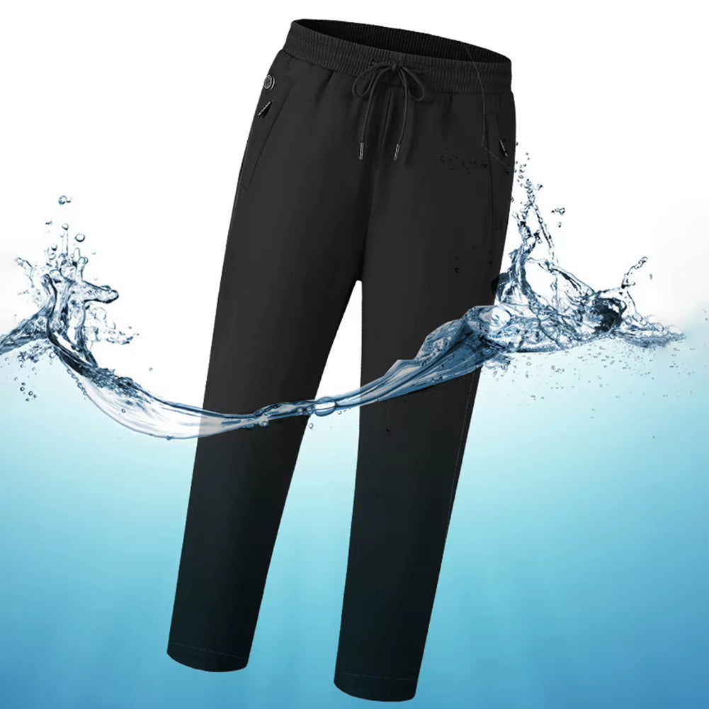 Winter Heated Pants Hoodie for Unisex Elastic Waist USB 5V Thermal Pants 3 Temperature Mode Waterproof Pants for Skiing Fishing