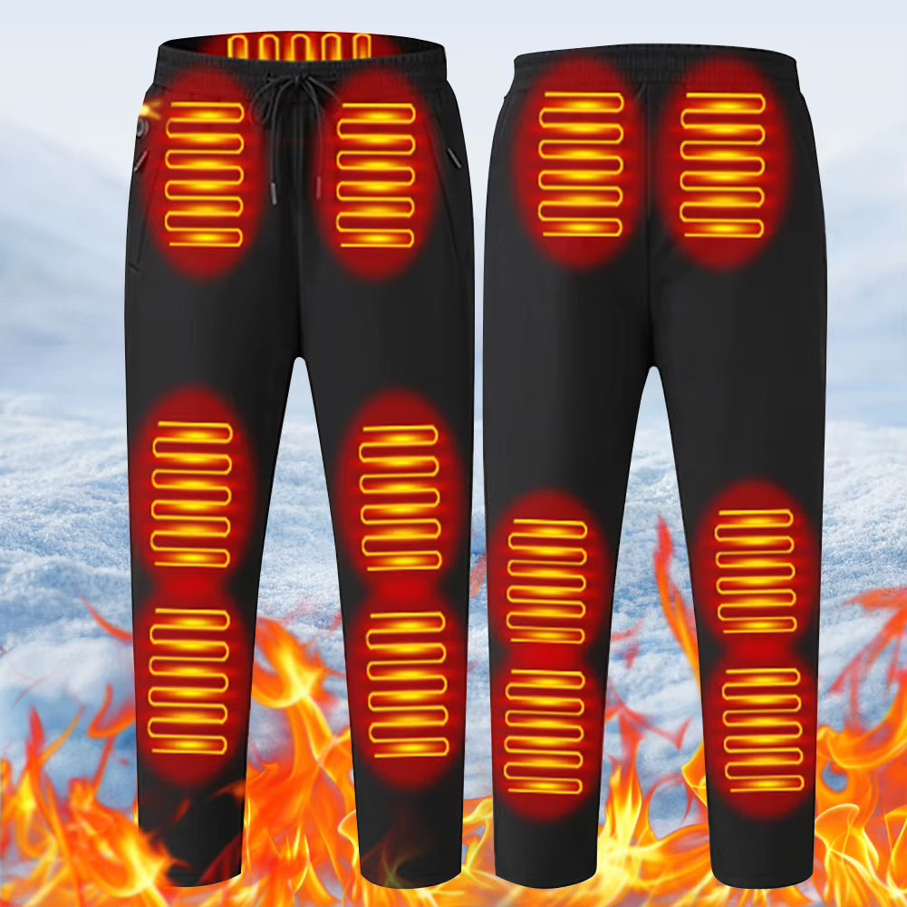 Winter Heated Pants Hoodie for Unisex Elastic Waist USB 5V Thermal Pants 3 Temperature Mode Waterproof Pants for Skiing Fishing