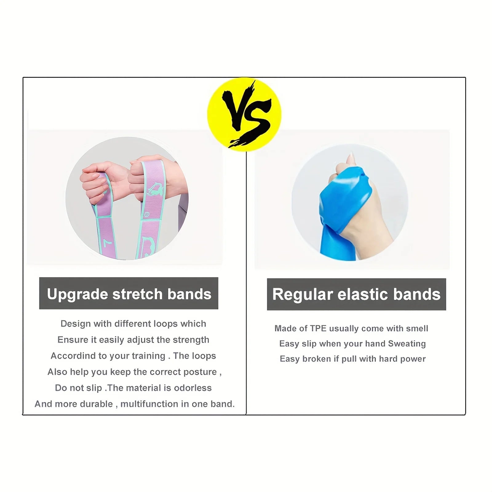 Yoga Stretch Strap, Sports Exercise Resistance Bands for Dance, Gymnastics, Workout, Pilates Stretch Belt for Physical Therapy