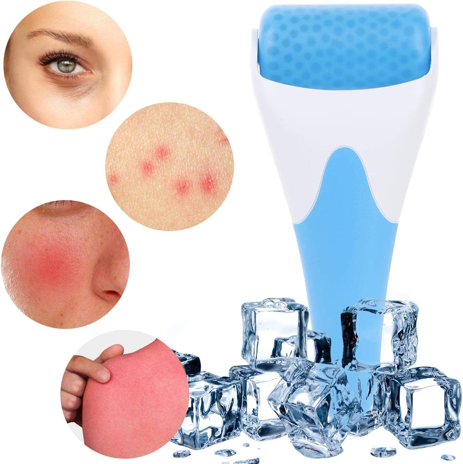 Facial Ice Roller for Face & Eye Puffiness, Ice Face Roller Skin Care Tool Cold Roller for Women